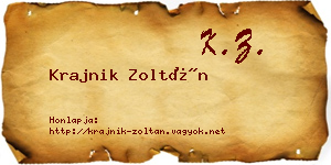 Krajnik Zoltán névjegykártya